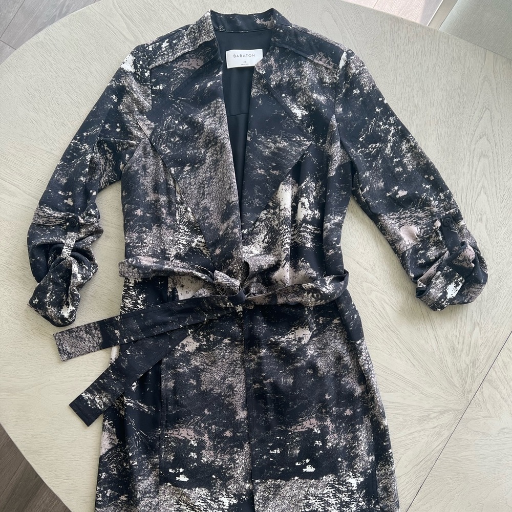 Aritzia Babaton Black/Grey/Ivory Duster Size XS